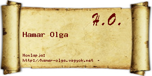 Hamar Olga névjegykártya